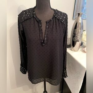 Zara Tweed Accent Blouse